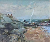 Lot 463 - Tom Coates, Ferryboat to Padstow, oil.