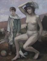 Lot 464 - Bohuslav Barlow, Mother in Grey, oil on canvas.