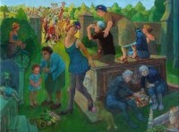 Lot 470 - Joan Darlington, The World Outside, oil.