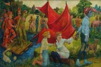 Lot 471 - Joan Darlington, Farewell and Goodbye, oil.