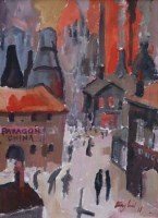 Lot 477 - Frederick England, Paragon China, Stoke, acrylic.