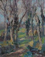 Lot 480 - S.H. Gardiner, Woodland scene, oil.