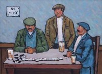 Lot 489 - Charles Jones, Dominoes, oil.