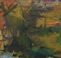 Lot 496 - Bruce Beaugeard, 20th century, Abstract, oil.