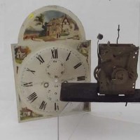 Lot 3 - 8 day longcase movement, weights and dial.