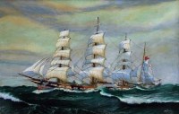 Lot 83 - W. Gordon, Wanderer 1892 - Liverpool Barque, oil.