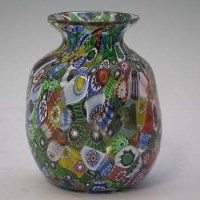 Lot 101 - Millefiori glass vase probably Fratelli.