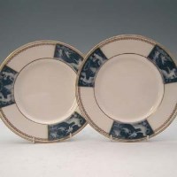 Lot 163 - Pair Minton pate sur pate plates signed A. Birks.