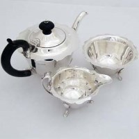 Lot 206 - Viners silver three piece batchelor's tea set.