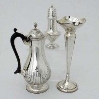Lot 241 - Silver hot water jug, also a filled silver