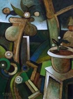 Lot 372 - Geoffrey Key, Garden, oil.