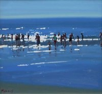 Lot 390 - John Morris, Into the Light, Sennen, Cornwall, oil.