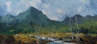 Lot 392 - Charles Wyatt Warren, View near Rhyd Ddu, oil.