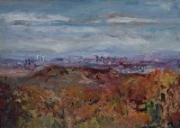 Lot 397 - Alec Fleming, City Skyline, oil.