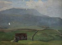 Lot 417 - Beatrice Langdon, The Lone Cottage (Near Ingleborough, Yorks), oil.