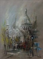Lot 419 - Ben Maile, Basilique du Sacré-Cœur, Paris, oil.