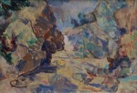 Lot 426 - Elliott Seabrooke, Rocky outcrops, oil.