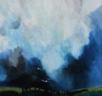 Lot 481 - John Virtue, Seagulls on Oswaldwistle Moor, pastel.