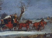 Lot 491 - H. Alken, A Coach in the Snow, oil.