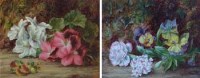 Lot 492 - T. Collins, Still life with flowers, oil (2).