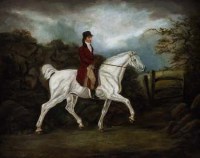 Lot 500 - Manner of Thomas Spencer, Horse and rider in landscape, oil.