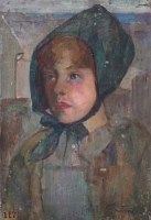 Lot 506 - Ethel G. Jones, Portrait of a girl, oil.