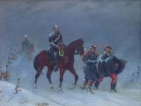 Lot 507 - Christian Sell, Winter: An Incident in the Franco-Prussian War, oil.