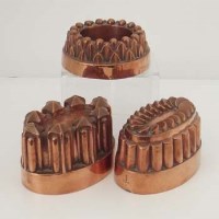 Lot 12 - Copper ring mould No. 463, two oval moulds No.