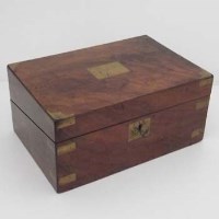 Lot 37 - Victorian walnut box writing slope.