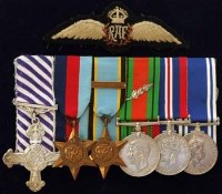Lot 80 - A second world War DFC group of six awarded to Stanley Fisher to include distinguished Flying Cross, Air Crew Europe Star etc.