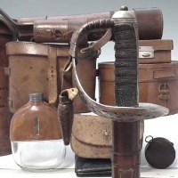 Lot 99 - Officers sword and related items including