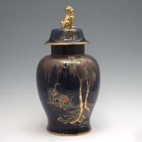 Lot 152 - Carlton ware large vase and cover new stalks pattern.