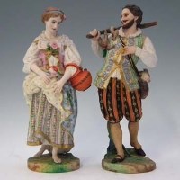 Lot 184 - Pair of continental bisque figures