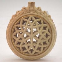 Lot 198 - Graingers Worcester rare reticulated scent bottle circular.