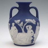 Lot 233 - Wedgwood blue Jasper dip Portland vase   the base
