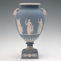 Lot 246 - Wedgwood light blue jasper vase
