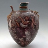 Lot 320 - Section of a Minton vase signed E Lessore