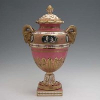 Lot 323 - Minton twin handled lidded vase signed L Boullemier circa 1900
