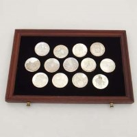 Lot 375 - Table top cabinet of silver medals of 'The Genius