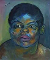 Lot 564 - J.L. Isherwood, African Portrait - Female, oil.