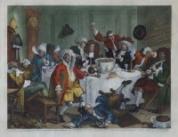 Lot 739 - After William Hogarth, A Midnight Modern Conversation, engraving.