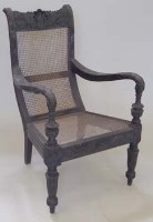 Lot 839 - Ebonised library chair.