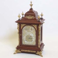 Lot 9 - German large bracket clock, 5 coil strike.