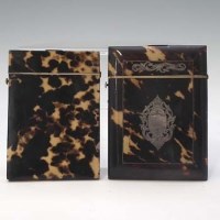Lot 35 - Two tortoiseshell card cases.