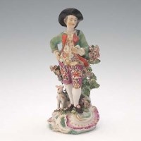 Lot 95 - Derby figure of a gentleman   modelled standing