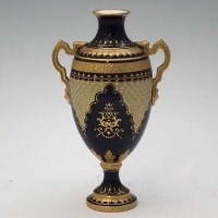 Lot 127 - Coalport twin handled vase
