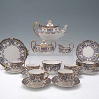 Lot 144 - Crown Derby tea service signed Webster.