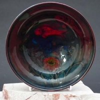 Lot 180 - Moorcroft flambe fish bowl c.1930.