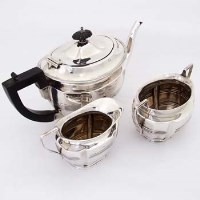 Lot 236 - Silver three-piece tea set Chester & Birmingham.