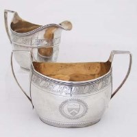 Lot 246 - Silver sugar basin and milk jug.